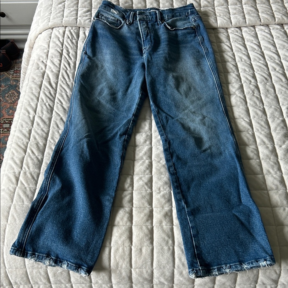 Good American Dark Blue Flare Jeans